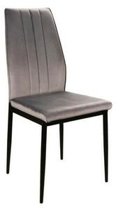 Scaun ATOM, gri/negru, stofa catifelata/metal, 44x39x93 cm