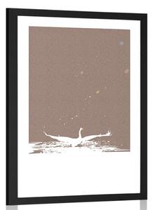 Poster cu passepartout lacul lebedelor