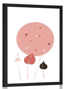 Poster cu passepartout design interesant de frunze