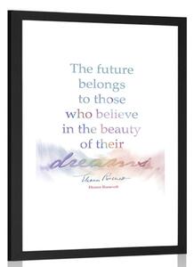 Poster cu passepartout și citat motivațional - Eleanor Roosevelt