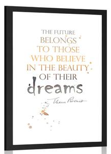 Poster cu passepartout citat motivațional - Eleanor Roosevelt