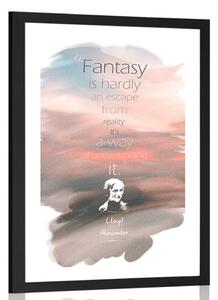 Poster cu passepartout citat despre fantazie - Lloyd Alexander