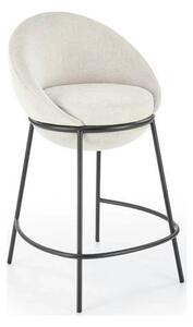 Scaun bar H118, bej deschis/negru, stofa clasica/otel, 53x57x90 cm