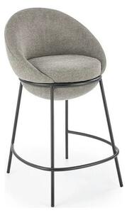 Scaun bar H118, gri/negru, stofa clasica/otel, 53x57x90 cm