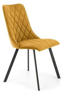 Scaun K450, galben mustar/negru, stofa catifelata/metal, 44x58x85 cm