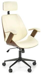 Scaun de birou IGNAZIO, crem/nuc, placaj indoit/piele ecologica, 62x70