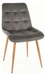 Scaun CHIC D, gri - Bluvel 14, stofa catifelata/metal, 50x58x88 cm