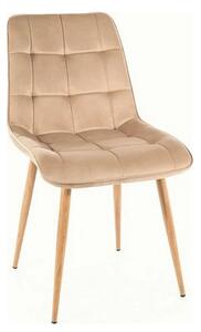 Scaun CHIC D, bej deschis - Bluvel 28, stofa catifelata/metal, 50x58x8