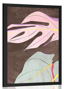 Poster monstru elegant pe un fundal maro