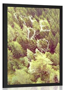 Poster pădure cu inscripție Freedom