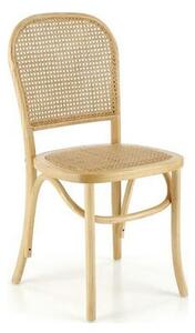 Scaun K502, stejar, ratan natural/lemn, 45x50x89 cm
