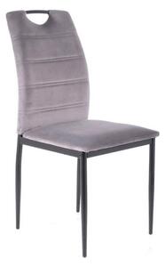 Scaun RIP, gri/negru, stofa catifelata/metal, 44x38x92 cm