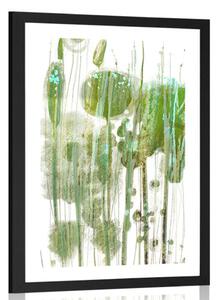 Poster cu passepartout abstracția verde a copacilor