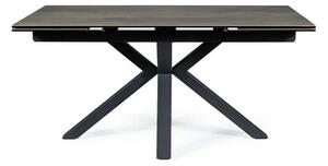 Masa extensibila moderna COLUMBUS CERAMIC, maro/negru mat, sticla secu