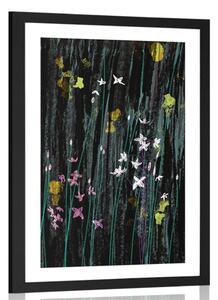 Poster cu passepartout flori magice