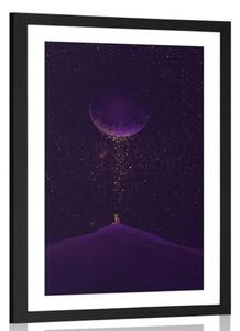 Poster cu passepartout planeta magică în violet