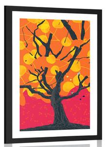 Poster cu passepartout copac interesant viu colorat