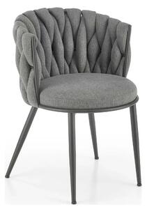 Scaun dining modern K516, gri/negru, stofa/otel, 57x60x79 cm