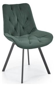 Scaun pivotant K519, verde inchis, stofa catifelata/metal, 54x63x86 cm