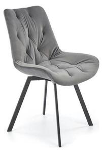 Scaun pivotant K519, gri, stofa catifelata/metal, 54x63x86 cm