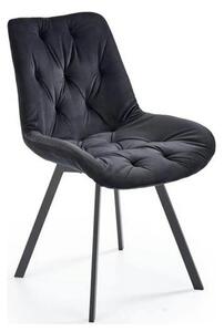 Scaun pivotant K519, negru, stofa catifelata/metal, 54x63x86 cm