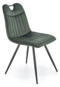Scaun tapitat K521, verde/negru, stofa catifelata, 46x58x83 cm