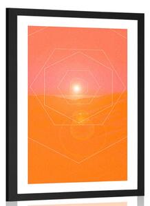Poster cu passepartout abstracție hexagonală