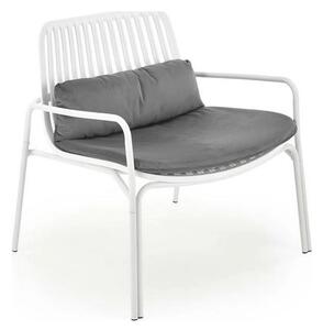 Scaun de gradina MELBY, gri/alb, stofa/polipropilena, 71x66x75 cm