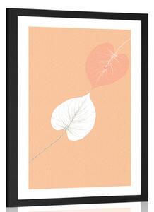 Poster cu passepartout atingerea frunzelor