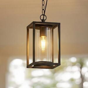 Lucande lampă suspendată de exterior Ferda, 25 cm, antracit, IP44, reglabil, Negru, Aluminiu, Modern