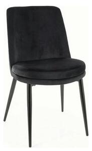 Scaun KAYLA, negru, stofa catifelata/metal, 49x46x84 cm