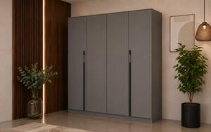 Dulap Vela 4 usi, 160 cm, Gri grafit