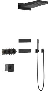 Mexen Fall set de duș încastrat, negru - 7602-04-70