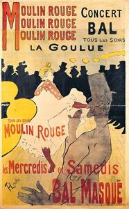 Toulouse-Lautrec, Henri de - Artă imprimată Poster advertising 'La Goulue' at the Moulin Rouge, 1893, (24.6 x 40 cm)