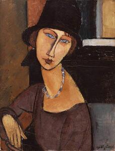 Modigliani, Amedeo - Artă imprimată Jeanne Hebuterne wearing a hat, (30 x 40 cm)