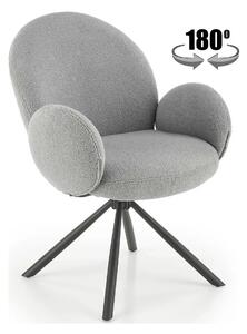 Scaun rotativ K498, gri, stofa/metal, 64x63x90 cm