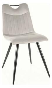Scaun ORFE, gri deschis/negru, stofa catifelata /metal, 45x40x86 cm