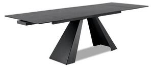 Masa extensibila SALVADORE CERAMIC, gri/negru mat, sticla securizata/c