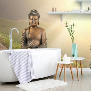 Tapet statuia Buddha într-o poziție de meditație