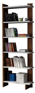 Biblioteca ORDER, alb/nuc inchis, PAL melaminat, 47x21x170 cm