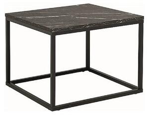 Masuta ROSSI B, negru cu efect de marmura/negru, PAL melaminat/metal