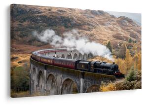 Tablou tren cu aburi istoric