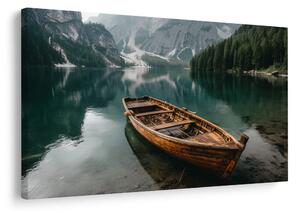Tablou barcă pe lac montan