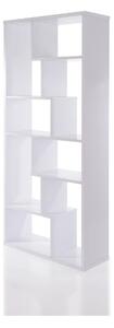 Biblioteca SERRA, alb, PAL melaminat, 90x30x184 cm
