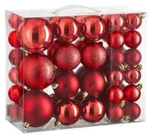 Set de ornamente de Craciun STARLIGHT 46 buc., rosu