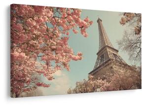 Tablou turnul eiffel în floare roz