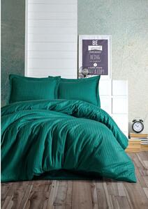 Set lenjerie pat STRIPE, bumbac, verde, 240x260 cm, cu cearceaf pat, c
