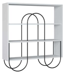 Consola NORFOLK, alb/negru, PAL melaminat/metal, 96x26x99 cm