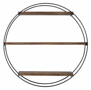 Raft TULIPA, nuc/negru, lemn/metal, 60x15x60 cm
