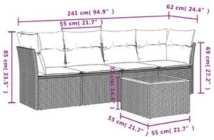 Set canapele de grădină cu perne, 5 piese, bej, poliratan